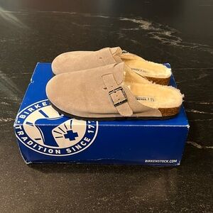 Birkenstock Shearling Boston Clogs NWT
